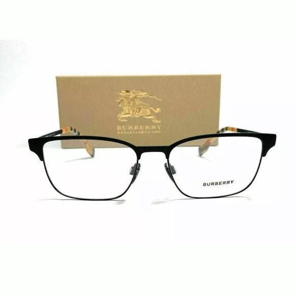 Burberry Men's Black Rubber Rectangle Eyeglasses! - Picture 2 of 4